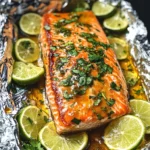 Baked Honey Cilantro Lime Salmon in Foil