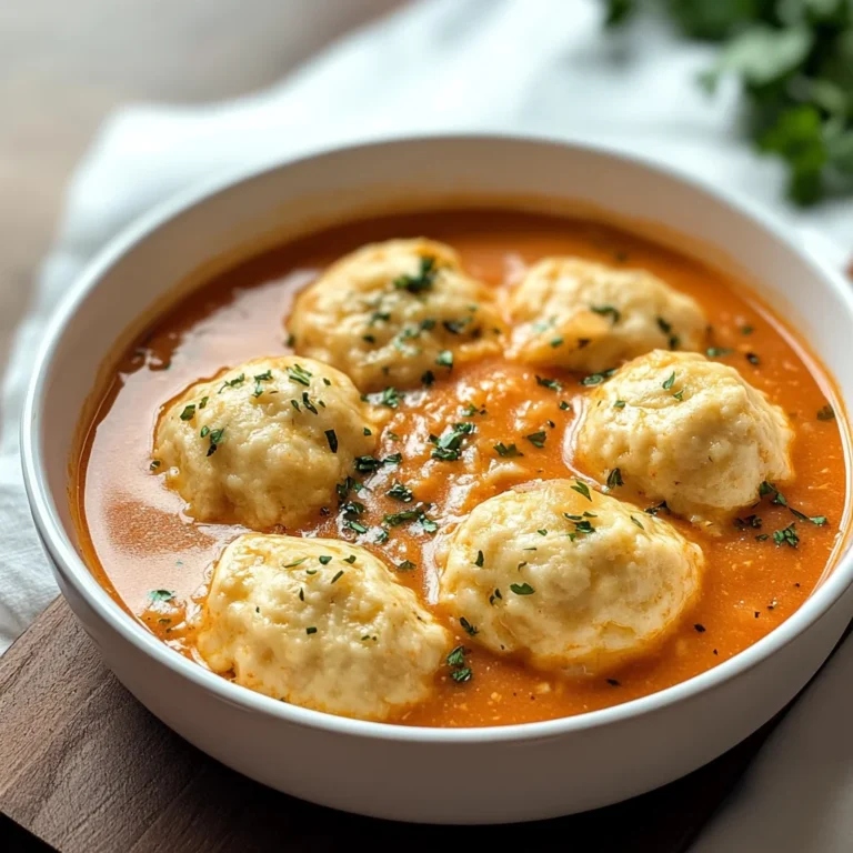 Best Tomato Soup with Cheddar Bay Dumplings