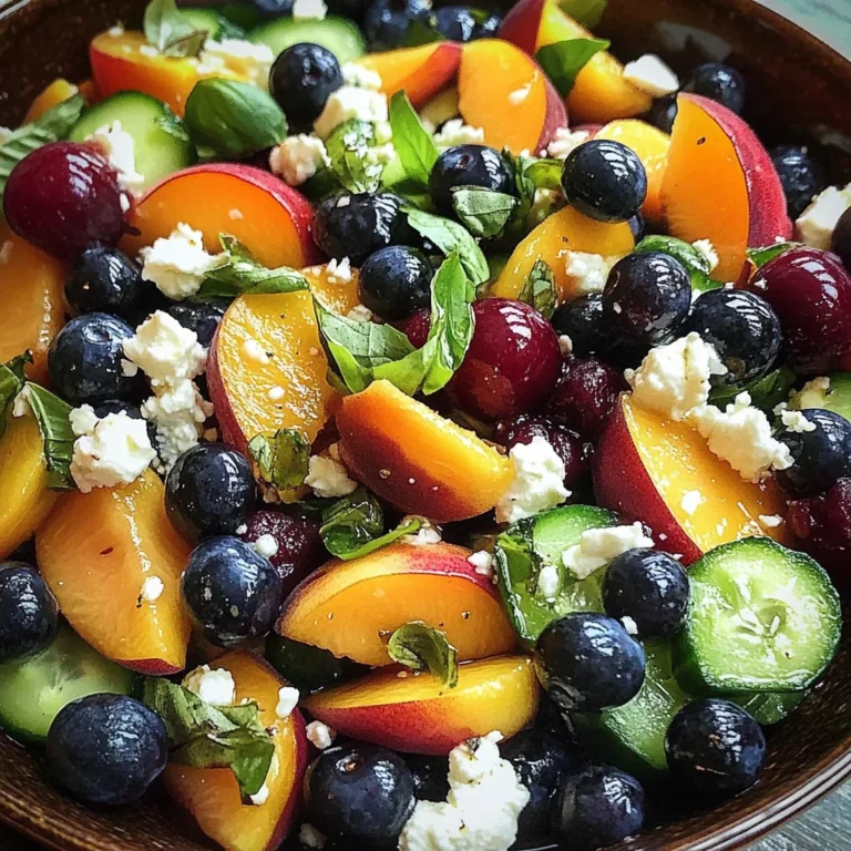 Blueberry Peach Feta Salad