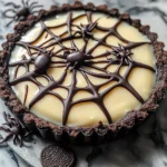 Halloween Chocolate Spiderweb Tart