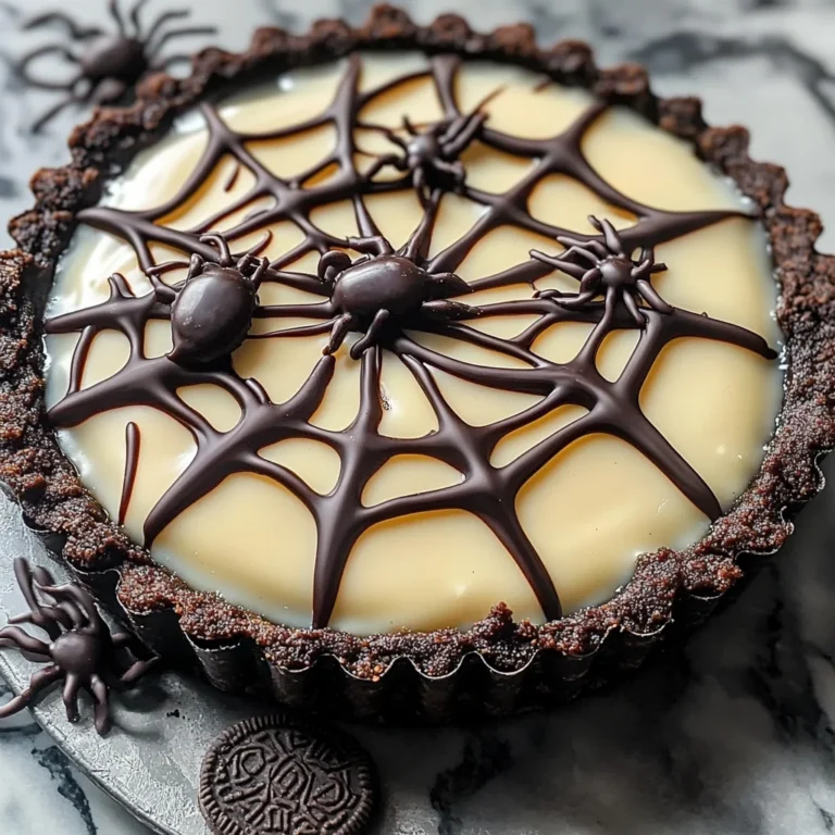 Halloween Chocolate Spiderweb Tart