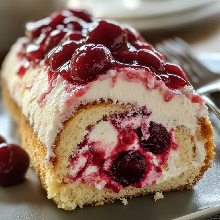 Heavenly Cherry Cheesecake Cake Roll Recipe