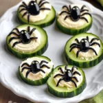 Keto Spider Cucumber Appetizer Bites