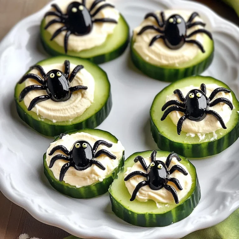 Keto Spider Cucumber Appetizer Bites