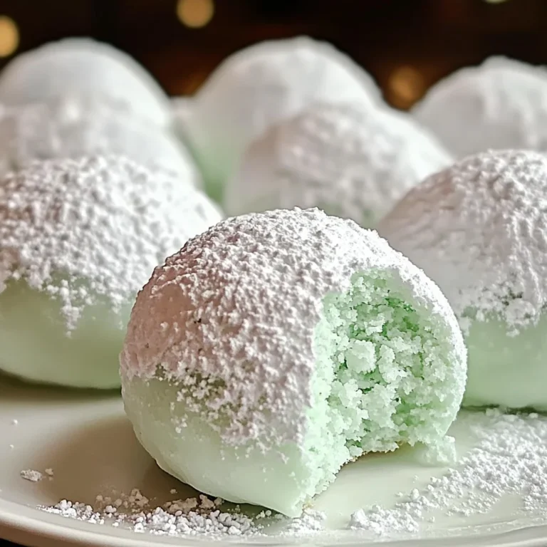 Minty Snowball Cookies