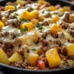 One-Pan Cheesy Meat & Potato Skillet