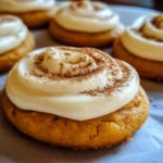 Pumpkin Sugar Cookies with Cream Cheese Frosting