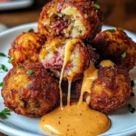 Reuben Balls with Spicy Thousand Island Dipping Sauce