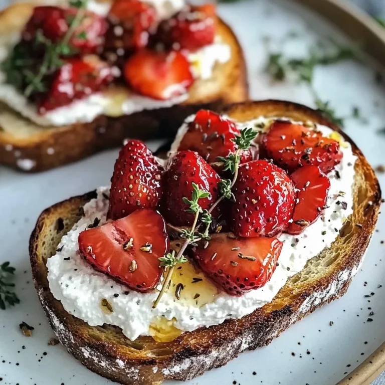 Roasted Strawberry Whipped Ricotta Toast