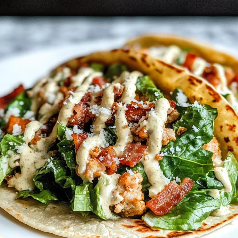 Smash Chicken Caesar Tacos